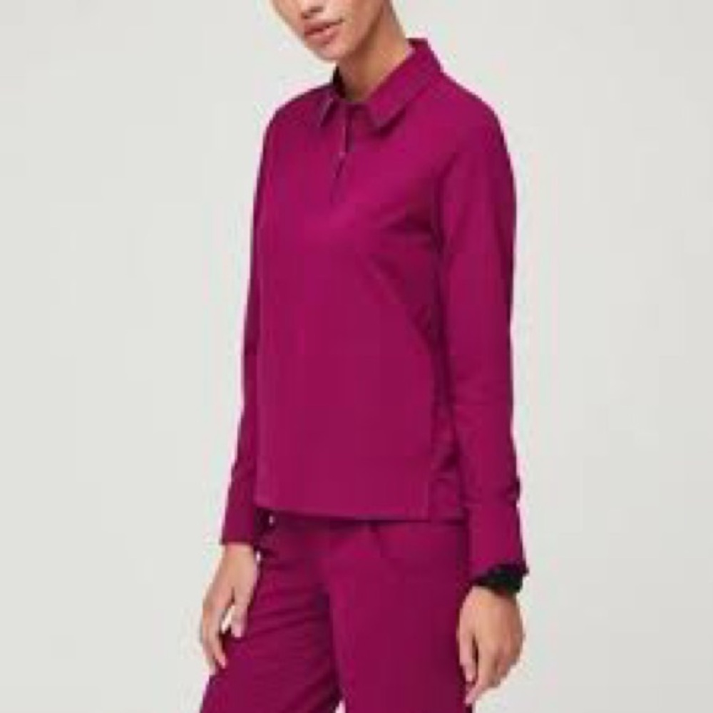 FIGS NALA - POLO LONGSLEEVE SCRUB TOP (XL)
